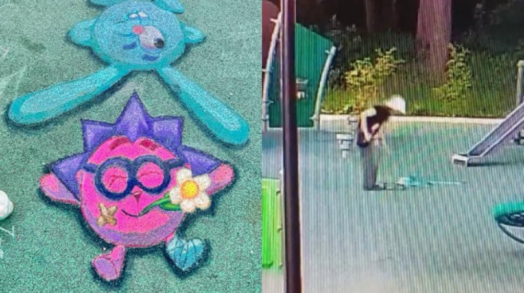 The height of stupidity! The Russian police are looking for a child who drew cartoon characters on the playground