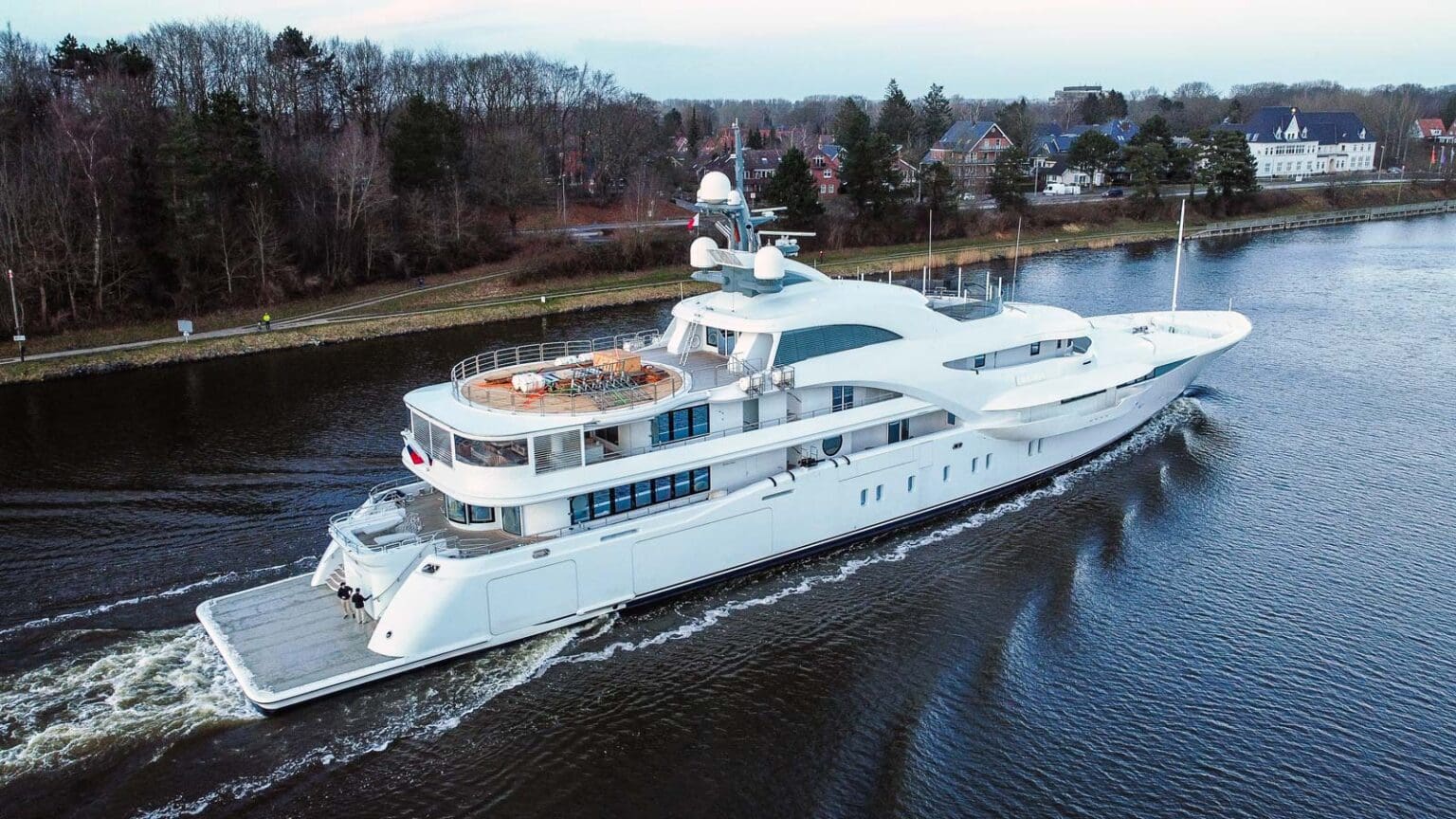 Where did it set off from? Putin’s $100 million super-yacht passed by Denmark, accompanied by military ships.