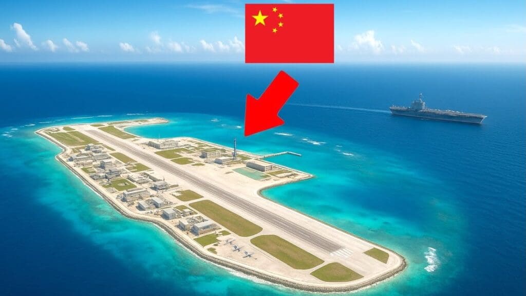Insula pe care China a început să o construiască, pentru a ataca Taiwanul. Beijingul insistă că acolo se vor face prognoze meteo și cercetări